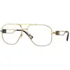 Image de Versace Homme Versace VE1287 1002 Montures optiques Acier Or Pilote Normale