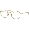 Image de Ray - Ban Unisex Ray - Ban RX6496 2500 Montures optiques Métal Or Transparent Géométrique Normale