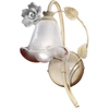 Image de Applique classique Siena en métal et céramique blanche nuancée d'or, 1 lampe, douille E14