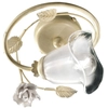 Image de Plafonnier classique Siena métal et céramique blanc doré 1 lumière E14