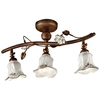 Image de Plafonnier classique Pisa métal et céramique rouille et or 3 lampes E14