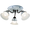 Image de Plafonnier classique Ferrara métal et céramique cuivre noir 3 lampes E14