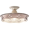 Image de Plafonnier classique Alexandria Ceramic White Shaded Gold Decorated 1 Light E27