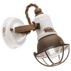 Image de Applique Vintage Loft en Fer et Céramique Avec Filet Blanc 1 Lumière E14