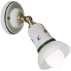 Image de Applique classique Savona en céramique et laiton satiné,Reproductionée d'un fil bleu, 1 lampe, culot E14