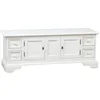 Image de Biscottini - Meuble Tv Style Rustique En Bois Massif De Tilleul Avec Finition Blanc Antique L150xpr51xh56 Cm