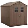 Image de Darwin 6x8 - Abri de jardin 190x221x244 cm 2 portes pour rangement d’outils finition effet bois Evotech+ en résine marron