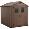 Image de Darwin 6x8 - Abri De Jardin 190x221x244 Cm 2 Portes Pour Rangement D’outils Finition Effet Bois Evotech+ En Résine Marron