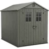 Image de Darwin 6x8 - Abri De Jardin 190x221x244 Cm 2 Portes Pour Rangement D'outils Finition Effet Bois Evotech+ En Résine Verte