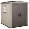Image de Factor 6x6 - Abri de jardin 178x208x195,5 cm 2 portes pour rangement d’outils finition effet bois en résine beige
