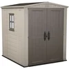 Image de Factor 6x6 - Abri De Jardin 178x208x195,5 Cm 2 Portes Pour Rangement D’outils Finition Effet Bois En Résine Beige