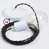 Image de Luminaire Creative-cables Tn03 Porcelaine Câble Lin Naturel