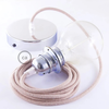 Image de Lampe Creative-cables Rd71 Zigzag Pre-assemblée 50 Cm Rose Antique