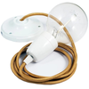 Image de Suspension Creative-cables Rm05 Porcelaine Câble Textile Doré 2m