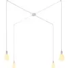 Image de Creative-Cables Spider - Suspension multiple à 4 bras, fabriquée en Italie, avec câble en tissu et finitions métalliques