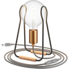 Image de Taché Metal, lampe de table avec câble textile, interrupteur et fiche à 2 pôles