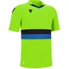 Image de Maillot Macron Charon Eco à manches courtes pour enfants - Vert fluo / Noir / Bleu roi