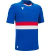 Image de Maillot Macron Charon Eco à manches courtes pour homme - Bleu roi / Rouge / Blanc