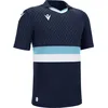 Image de Maillot Macron Charon Eco à manches courtes pour homme - Bleu marine / Bleu ciel / Blanc