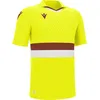 Image de Maillot Macron Charon Eco à manches courtes pour enfants - Jaune fluo / Bordeaux / Blanc