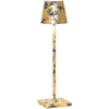 Image de Lampe de table LED Poldina Pro Micro Bleu Capri mat Feuille d'Or Craquelè rechargeable et dimmable avec batterie jusqu'à 12 h