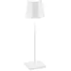 Image de Lampe de table LED Zafferano Poldina Pro blanche rechargeable dimmable autonomie jusqu'à 12 h IP65 usage extérieur