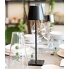 Image de Lampe de table LED Zafferano Poldina Pro noire rechargeable dimmable autonomie jusqu'à 12 h IP65 usage extérieur