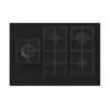 Image de Table de cuisson gaz sur verre Rosières RVG7WL4WC5B 5 feux 11 700 W Double couronne 4 500 W Manettes frontales Noir - Neuf