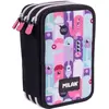 Image de Étui équipé MILAN Aliens 2 avec 3 compartiments   rose/lilas