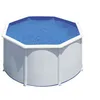 Image de Gre - Piscine Ronde En Acier Fidji 240x120 Cm Échelle Avec Plateforme Et Purificateur De Sable 4 000 L/h, Coloris Blanc