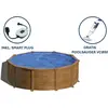 Image de Piscine ronde en acier GRE aspect bois KITPR458WO   Ø 460 x 132 cm, kit complet + nettoyeur électrique de piscine VCB50 OFFERT