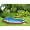 Image de Bâche Été À Bulles Pour Piscine Bois Carrée Carra De Dimensions Intérieures 2,73m X 2,73m - Couleur Bleu