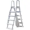 Image de Échelle de sécurité moulé avec plateforme pour piscine de hauteur 120 cm/132 cm - blanc