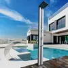 Image de Douche solaire carrée d'extérieur en aluminium Premium avec sprayers - 20x11x215 cm - 38 l