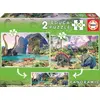 Image de EDUCA Puzzle Panorama Monde des dinosaures 2x100 pièces