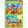Image de Educa 17151, Dragons et chevaliers, 2x48 pièces Puzzle pour enfants à partir de 4 ans