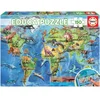 Image de EDUCA Puzzle Carte du monde avec dinosaures 150 pièces