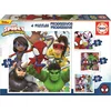 Image de Educa 19295, Spidey et ses super amis, set de puzzles 4 en 1 avec 12/16/20/25 pièces, puzzle pour enfants à partir de 3 ans, Spiderman, Marvel