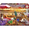 Image de Puzzle - EDUCA - Chiens jouant à la plage - 1000 pièces - 68 x 48 cm - à partir de 12 ans