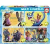 Image de Puzzle Educa Multi 4 en 1, 50-80-100-150 pièces, Zootopia 2, multicolore, pour enfants, multicolore, taille unique