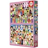 Image de Puzzle Educa « Filles d'Europe et filles d'Asie » 2 x 100 pièces, multicolore Enfants, multicolore, taille unique