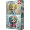 Image de Puzzle Educa « La petite fille aux fleurs » 2 x 100 pièces Multicolore Enfants Multicolore Taille unique