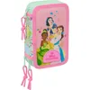 Image de Trousse à crayons avec accessoires Disney Princess Bloom rose aquamarine 12,5 x 19,5 x 5,5 cm 37 pièces
