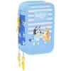 Image de Triple trousse à crayons Bluey Let's play Bleu 12,5 x 19,5 x 5,5 cm 37 pièces