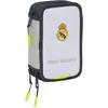 Image de Real Madrid Equiicion 25/26 Trousse d'école avec 37 ustensiles utiles, trousse pour enfants, idéale pour les enfants de 5 à 14 ans, 12,5 x 5,5 x 19,5 cm