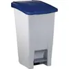 Image de Poubelle à pédale grise/bleue, capacité : 60 litres