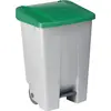 Image de Poubelle à pédale grise/verte, capacité : 80 litres