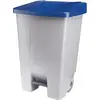 Image de Poubelle à pédale grise/bleue, capacité : 80 litres