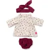Image de Set de vêtements de poupée Miniland fille 38cm bordeaux coton