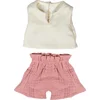 Image de T-shirt et pantalon d'été Miniland pour poupée de 38 cm, rose, taille unique